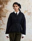 Veste "Annie" en lin épais noire