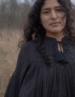 Blouse "Marla" en crêpe de coton brodé noire
