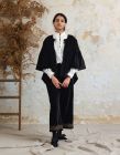 Veste "Minna" noire en velours de coton
