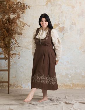 Robe brodée "Alina" chêne foncé