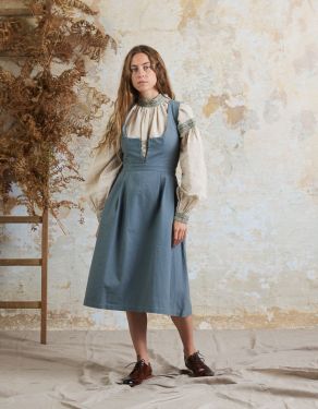 Robe bustier "Alma" bleu atlas