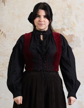 Bustier "Daria" en velours bordeaux
