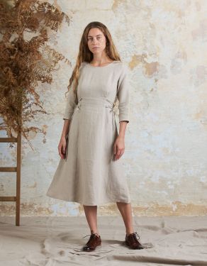 Robe "Elina" midi en lin naturel bio
