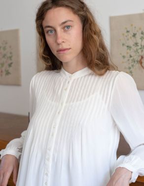 Blouse "Hannah" blanc cassé manches longues