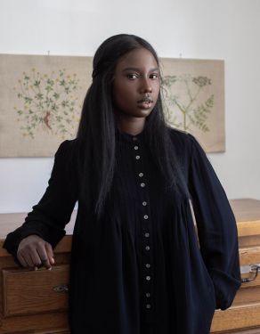 Blouse "Hannah" noire manches longues