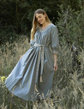 Robe "Ilma" manches trois-quarts lagon