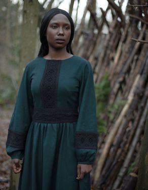Robe "Misha" en coton bio vert forêt