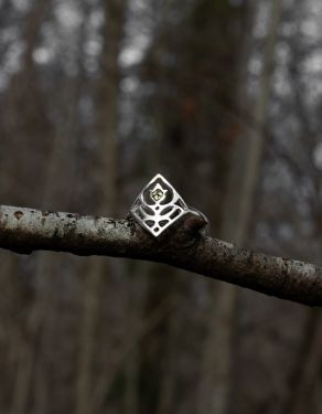 Bague "Primula major" en argent et péridot
