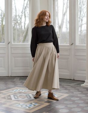 Jupe longue "Vineta" en lin naturel