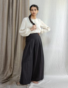 Pantalon palazzo "Vivika" noir