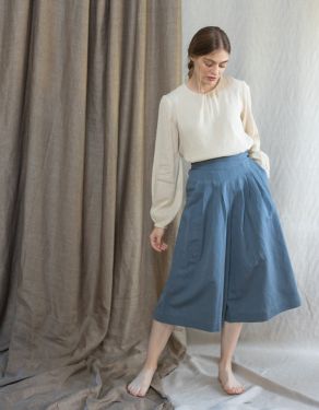 Pantalon palazzo "Vivika" atlas midi