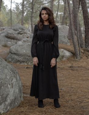 Robe "Ziema" en coton noir