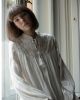 Blouse "Marla" en crêpe de coton brodé crème